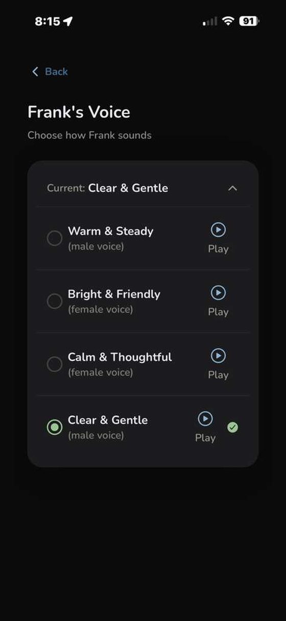 Fixit Frank iOS app — a real-time voice conversation screen
